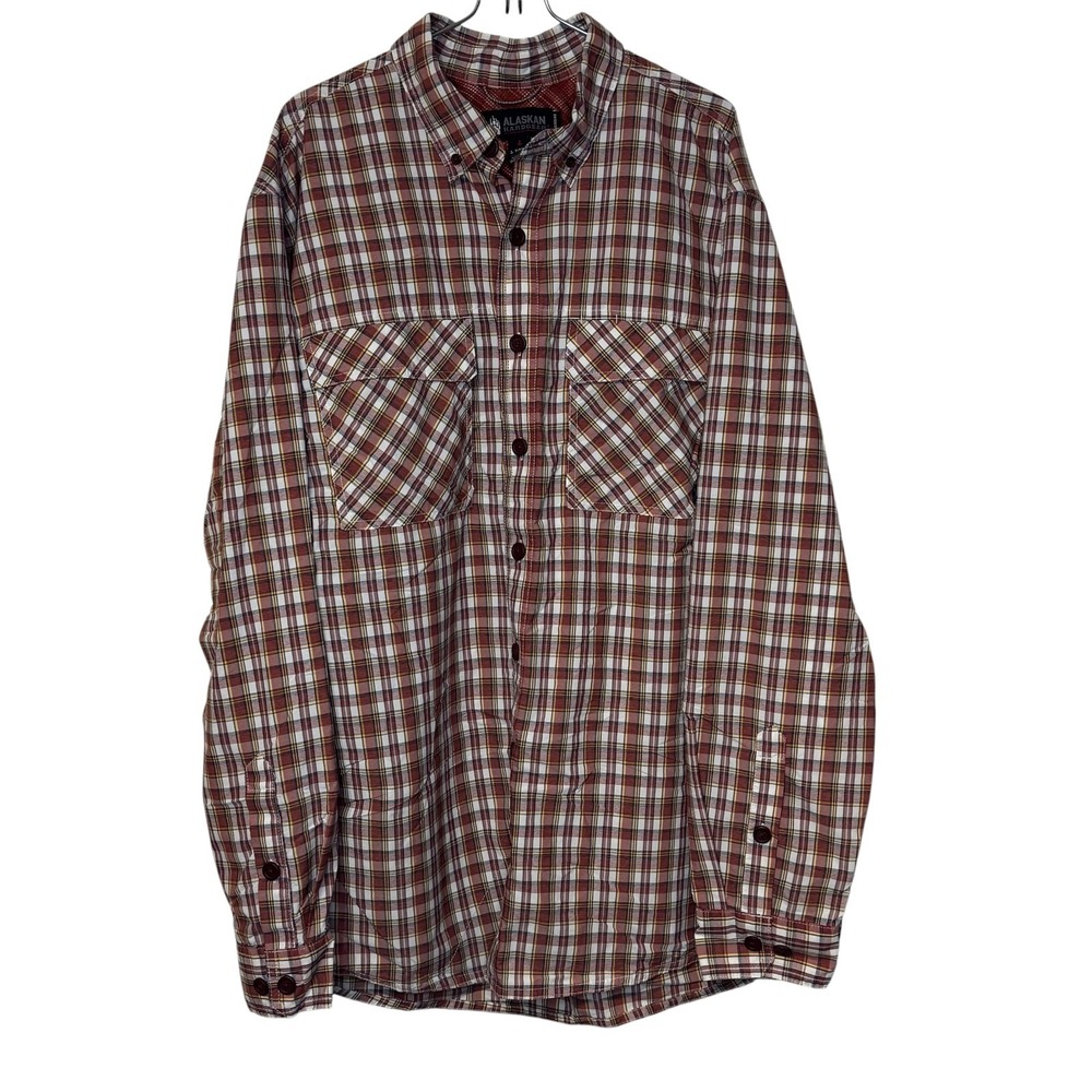 Alaskan Hard Gear Men Shirt Standard Fit Paid Performance Button Down Large Tall